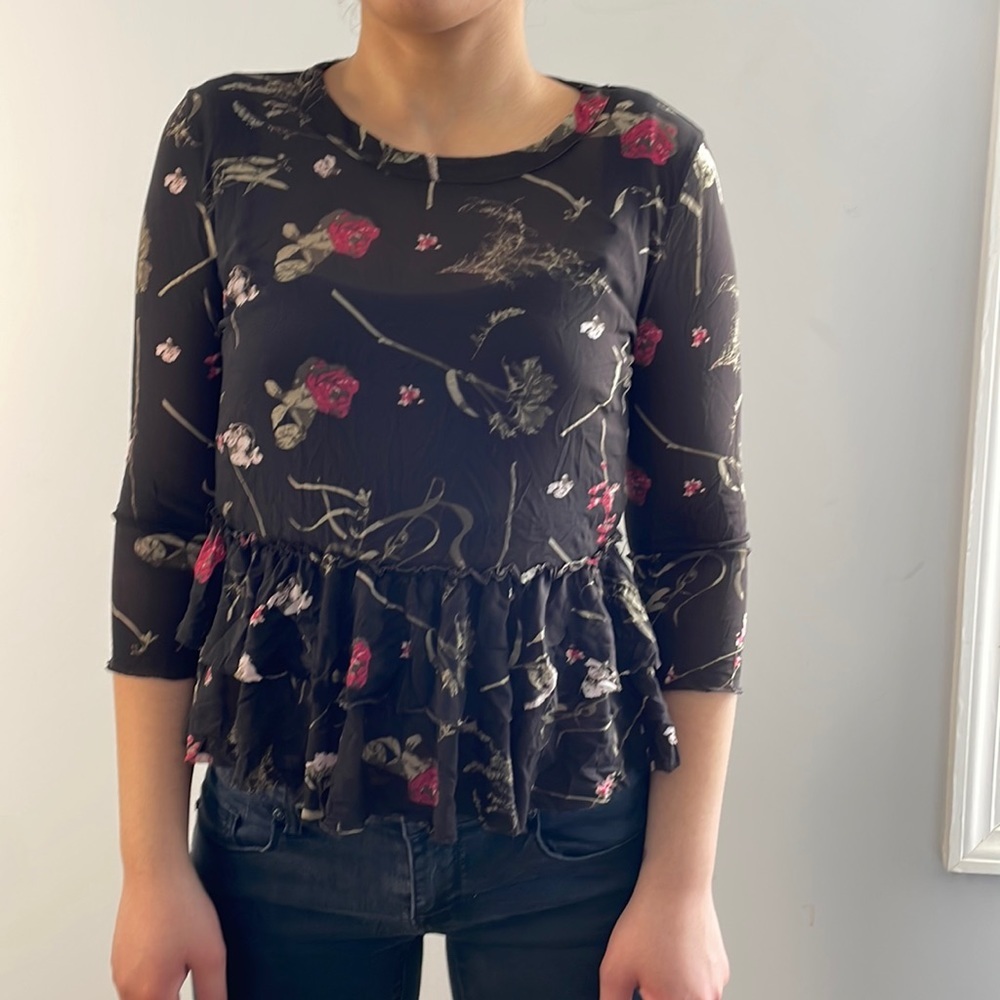 Urban Outfitters Out From Under Ruffled Floral Top - Picture 2 of 7